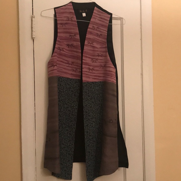 Mixed Pattern Long Vest - Picture 1 of 1